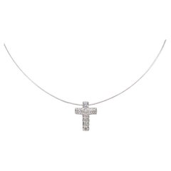1.65CTW Diamond Encrusted Cross Pendant Necklace