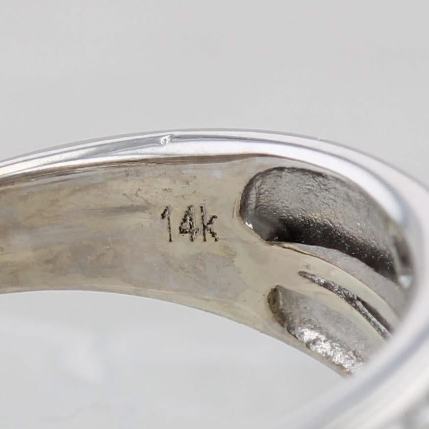 Anello di fidanzamento con diamante a forma di aureola da 1,65 ct. saldato Set da sposa in oro bianco 14k Misura 6 in vendita 3