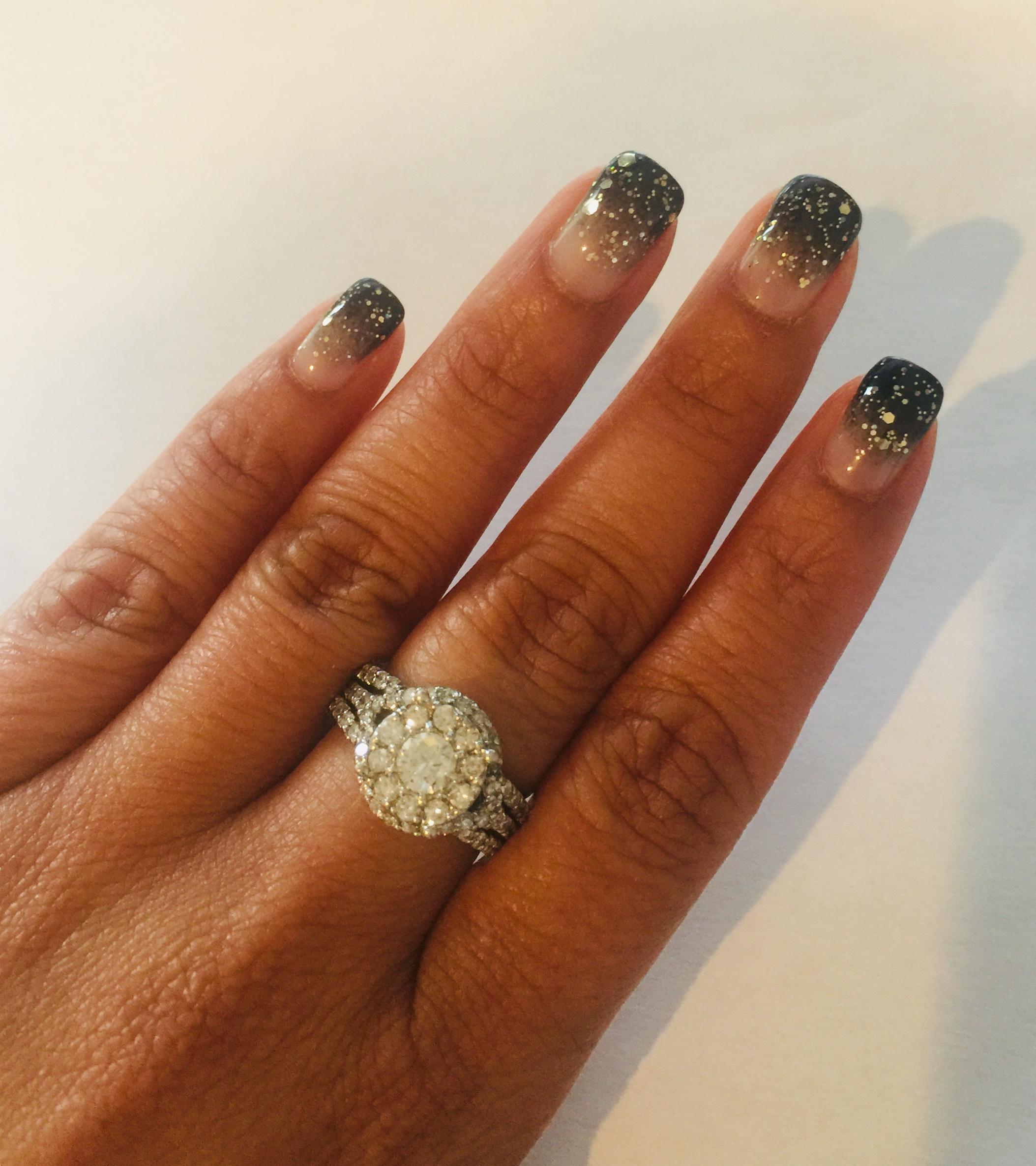 Women's 1.66 Carat Diamond 14 Karat White Gold Bridal Cluster Ring