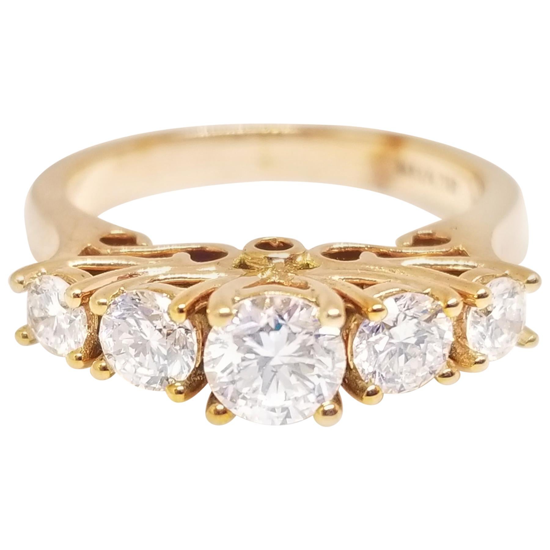 Diamond Half Band 14 Karat Rose Gold Ring