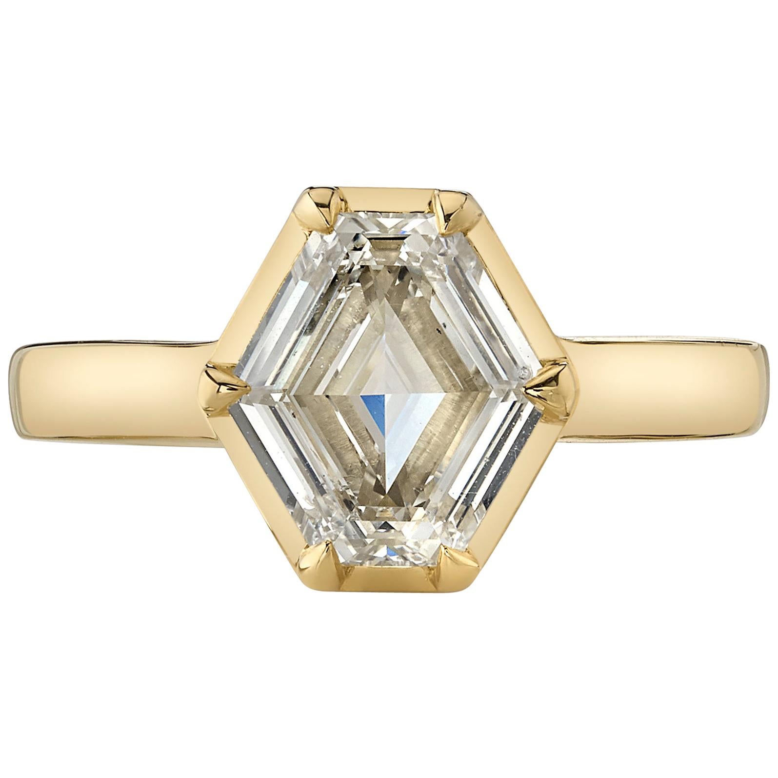 Handcrafted Odette Hexagonal Cut Diamond Ring by Single Stone