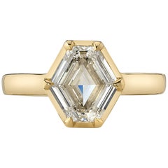 Handcrafted Odette Hexagonal Cut Diamond Ring by Single Stone