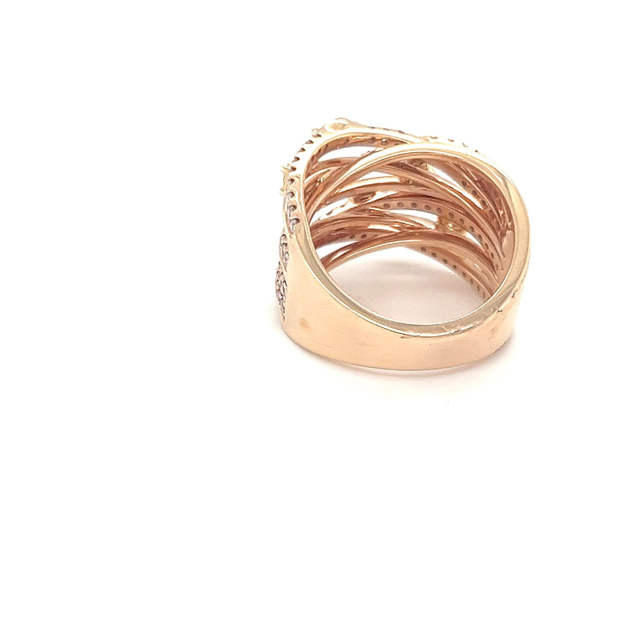 1.66 Carat Mix Cut Yellow and Pink Diamond Ring For Sale 2