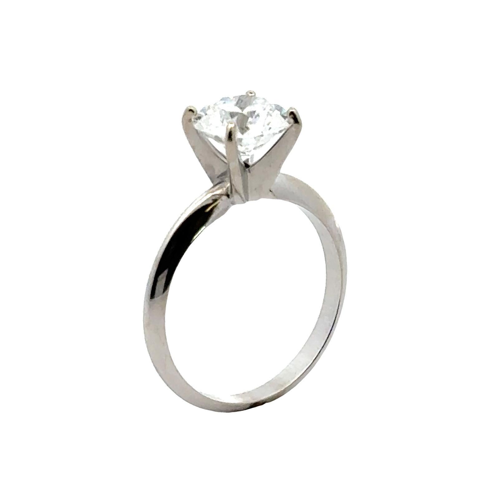 1.66 Carat Round Brilliant Diamond Solitaire Engagement Ring GIA Cert D/VVS2 In Excellent Condition For Sale In Boca Raton, FL