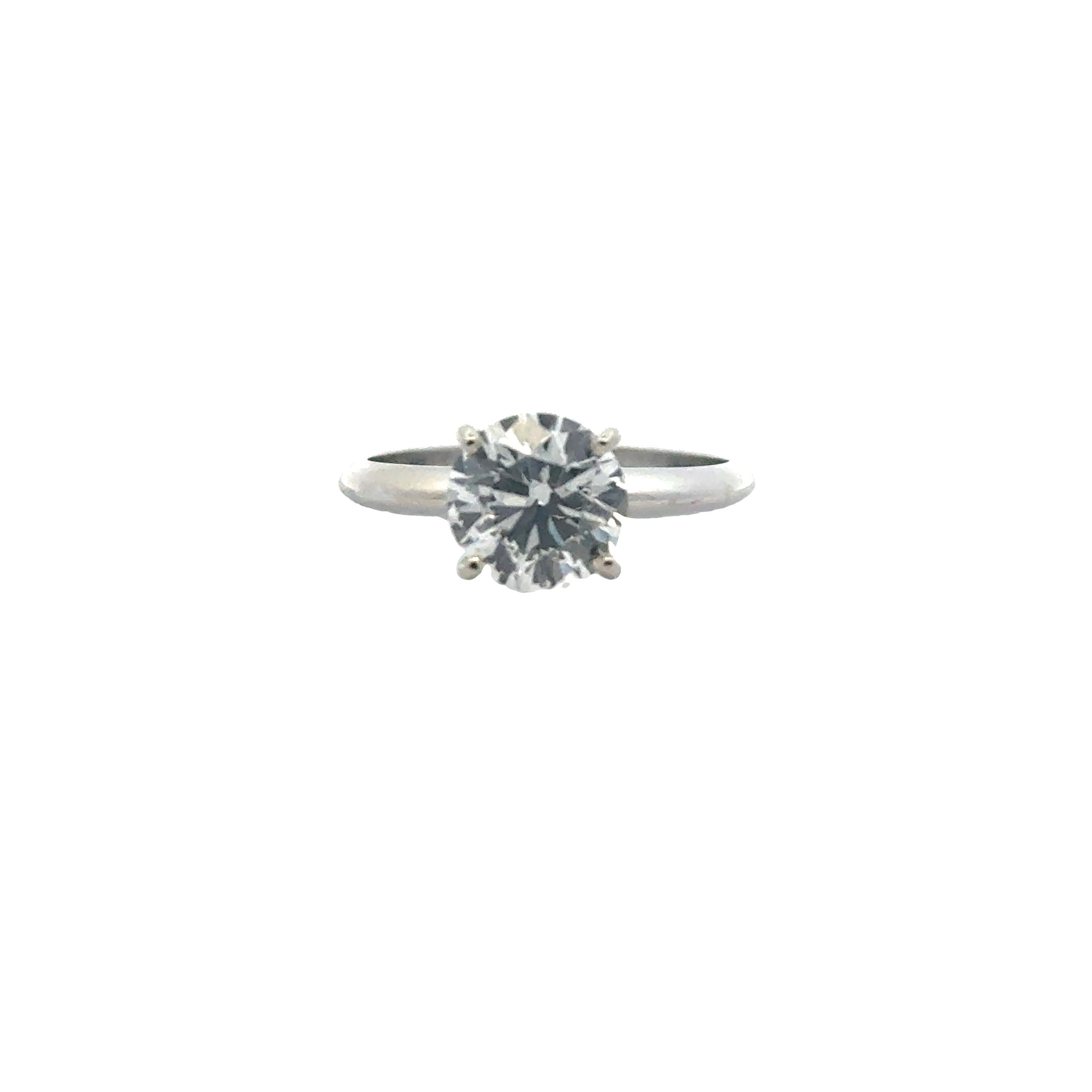 1.66 Carat Round Brilliant Diamond Solitaire Engagement Ring GIA Cert D/VVS2 For Sale 1