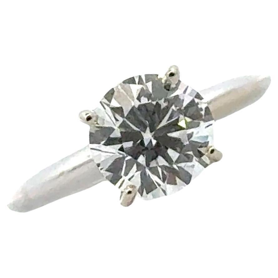 1.66 Carat Round Brilliant Diamond Solitaire Engagement Ring GIA Cert D/VVS2