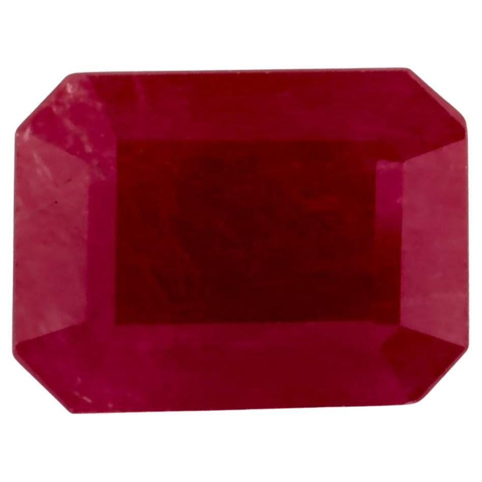 1.66 Ct Ruby Octagon Cut Loose Gemstone For Sale