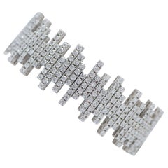 16,60 carati di diamanti, bracciale moderno in oro bianco 18 carati.
