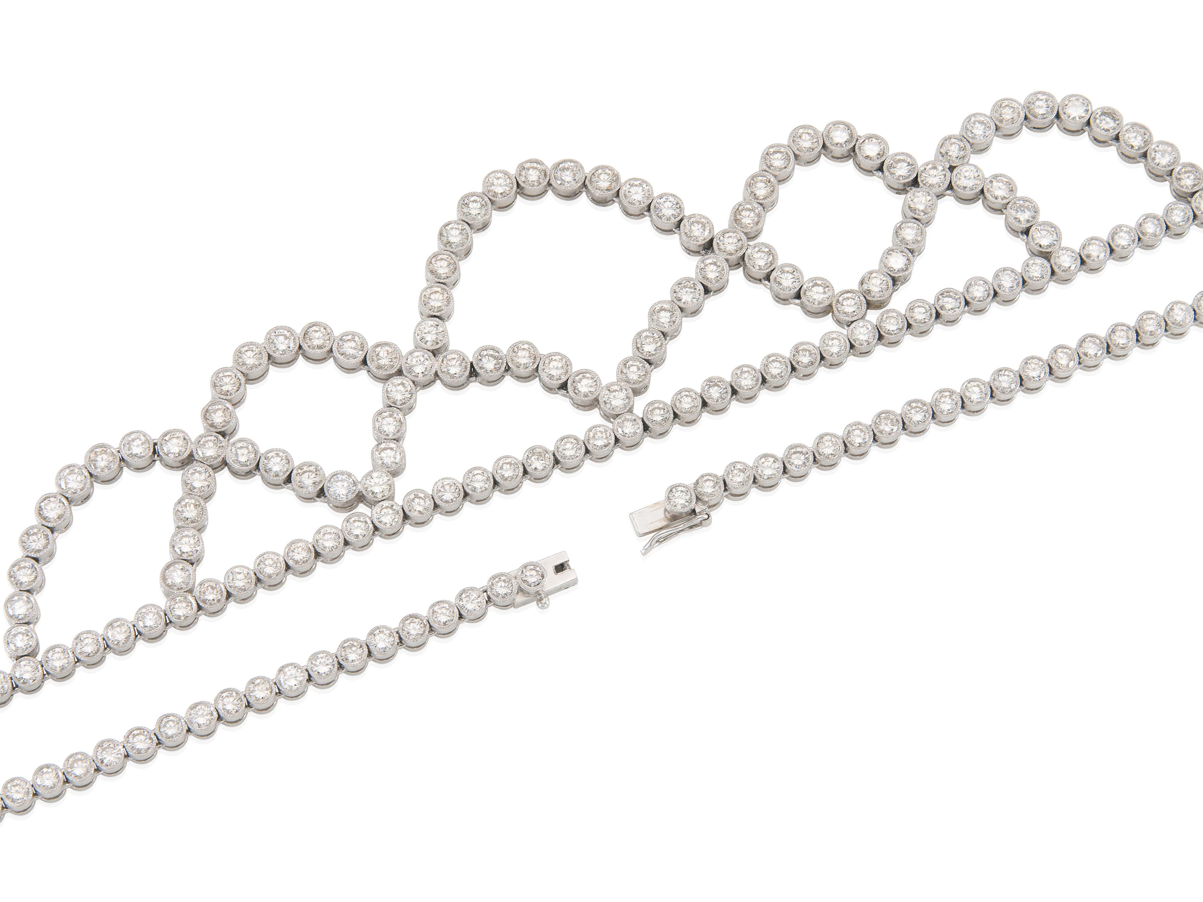 Collana traforata con diamanti da 16,61 carati In condizioni buone in vendita a New York, NY