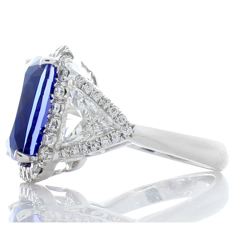 Women's 16.64 Carat Tanzanite and Diamond Cocktail Ring in 18 Karat White Gold