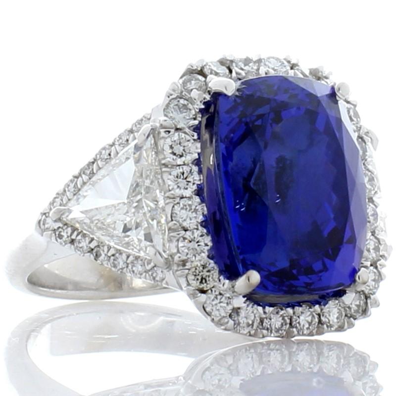 16.64 Carat Tanzanite and Diamond Cocktail Ring in 18 Karat White Gold 2