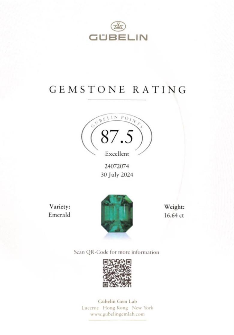 Kolumbianischer Smaragd & Diamant Platinring, Gübelin zertifiziert für Damen oder Herren im Angebot
