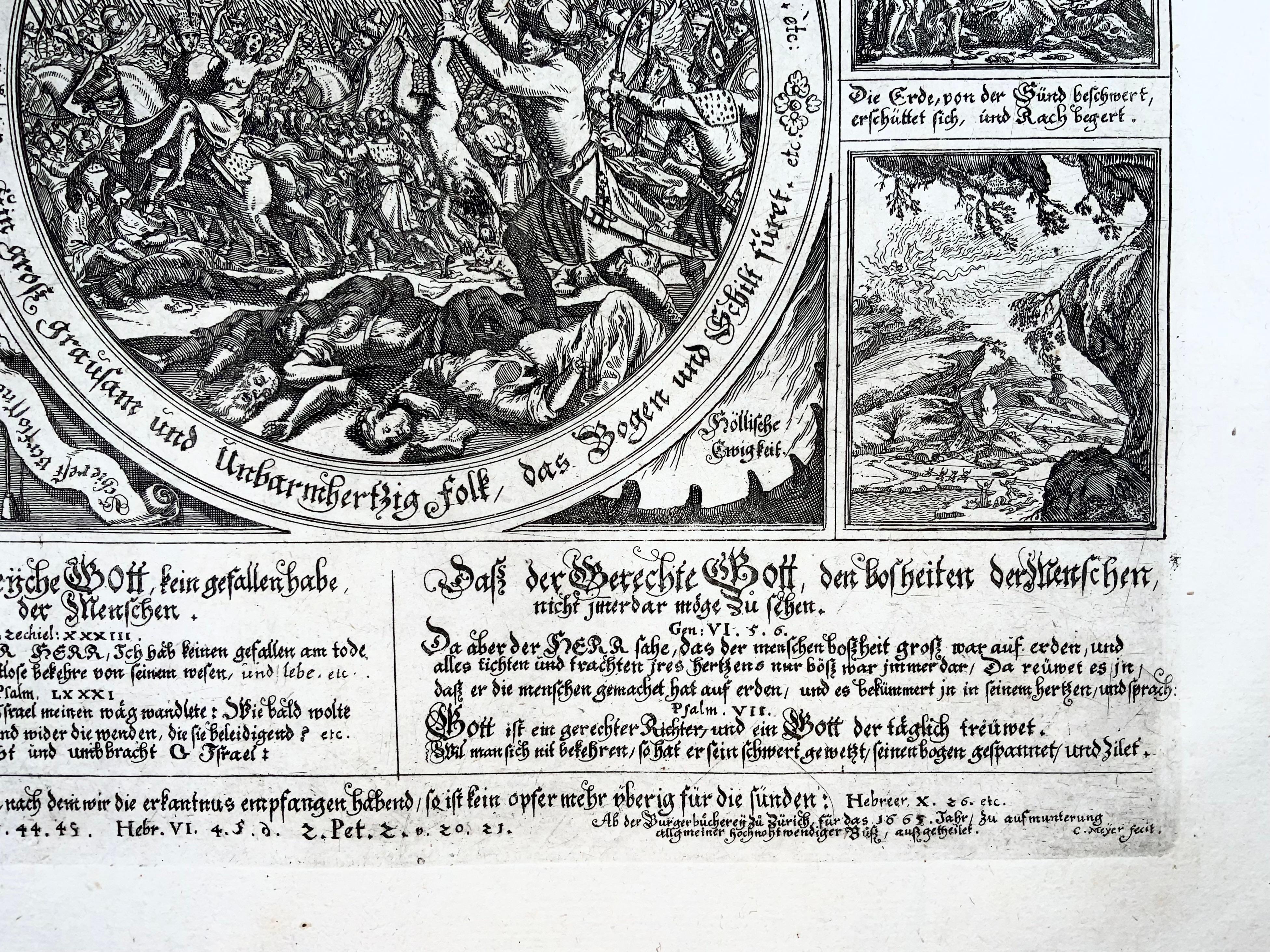 Swiss 1665 Broadside, Conrad Meyer, “Türkischer Jamerspiegel” Turkish Ottoman Wars For Sale