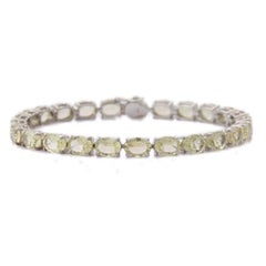 Bracciale tennis da 16,66 carati con gemme di topazio limone per donna in A. Silver 925