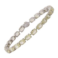 Pulsera de tenis con topacio limón de 16,66 quilates para mujer en plata 925