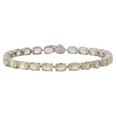 16.66 Carat Lemon Topaz Gemstone Tennis Bracelet for Women in .925 Silver