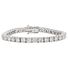 Bracelet de tennis avec diamants ronds de 16.67 carats et taille brillante