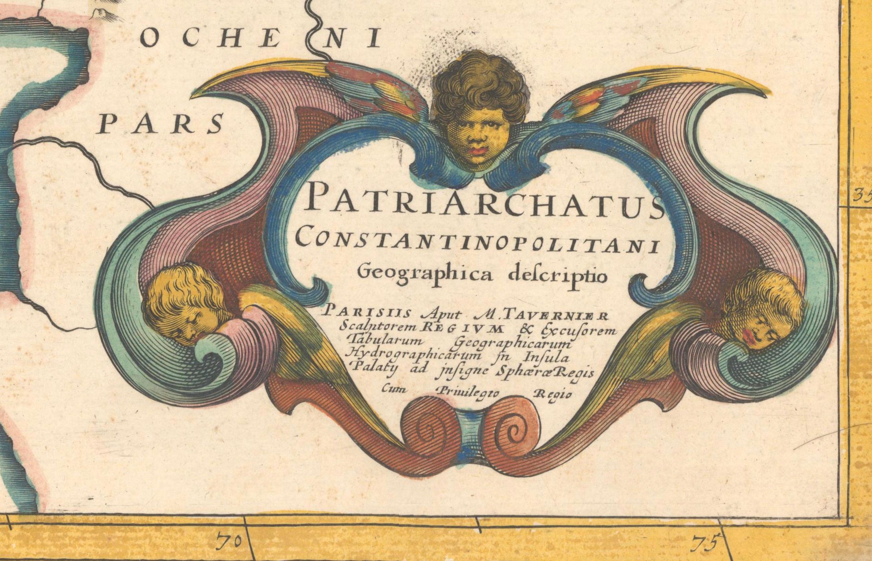 1667 Melchior Tavernier Carte du Patriarcat de Constantinople - Mer Noire, G Bon état - En vente à Langweer, NL