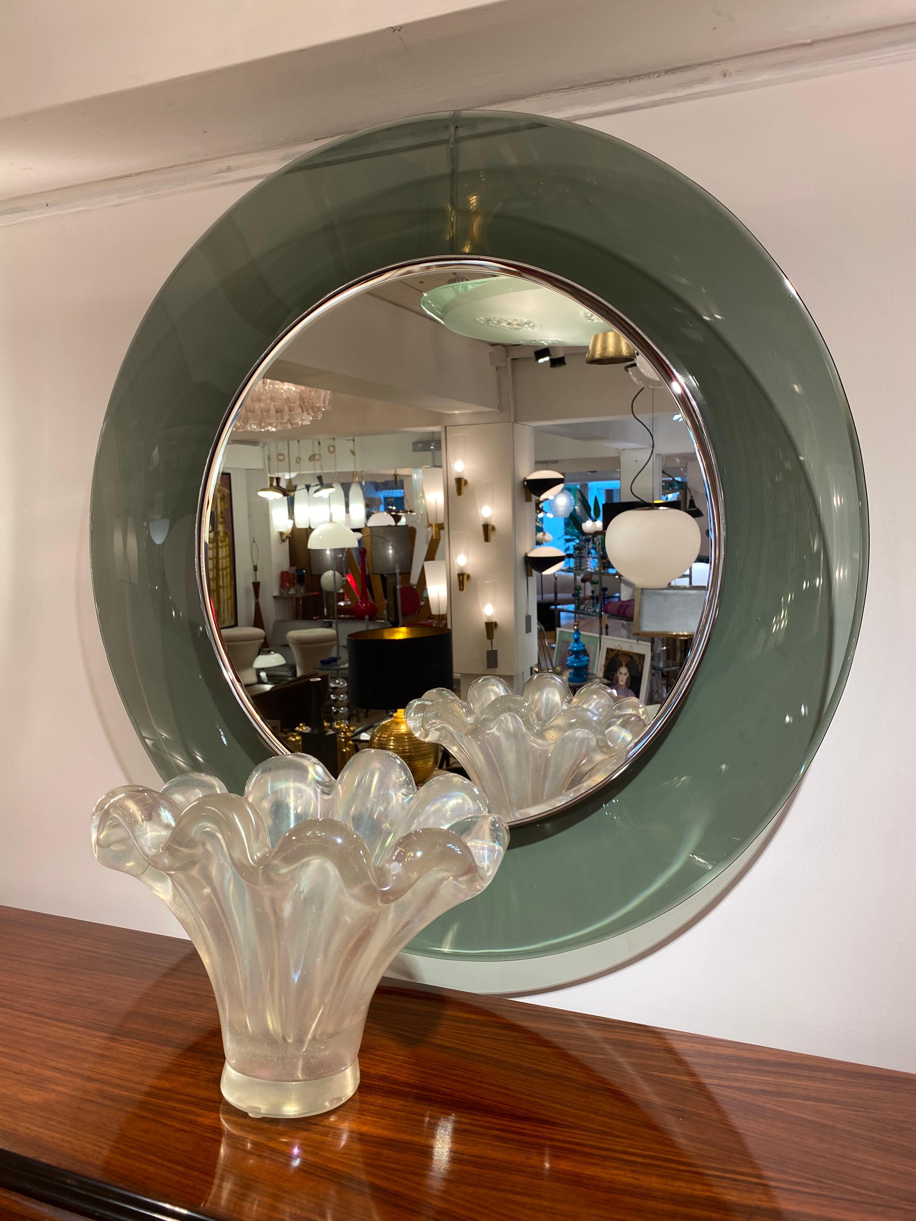 '1669' Model Circular Glass Mirror by Max Ingrand for Fontana Arte, Italy, 1960 For Sale 3