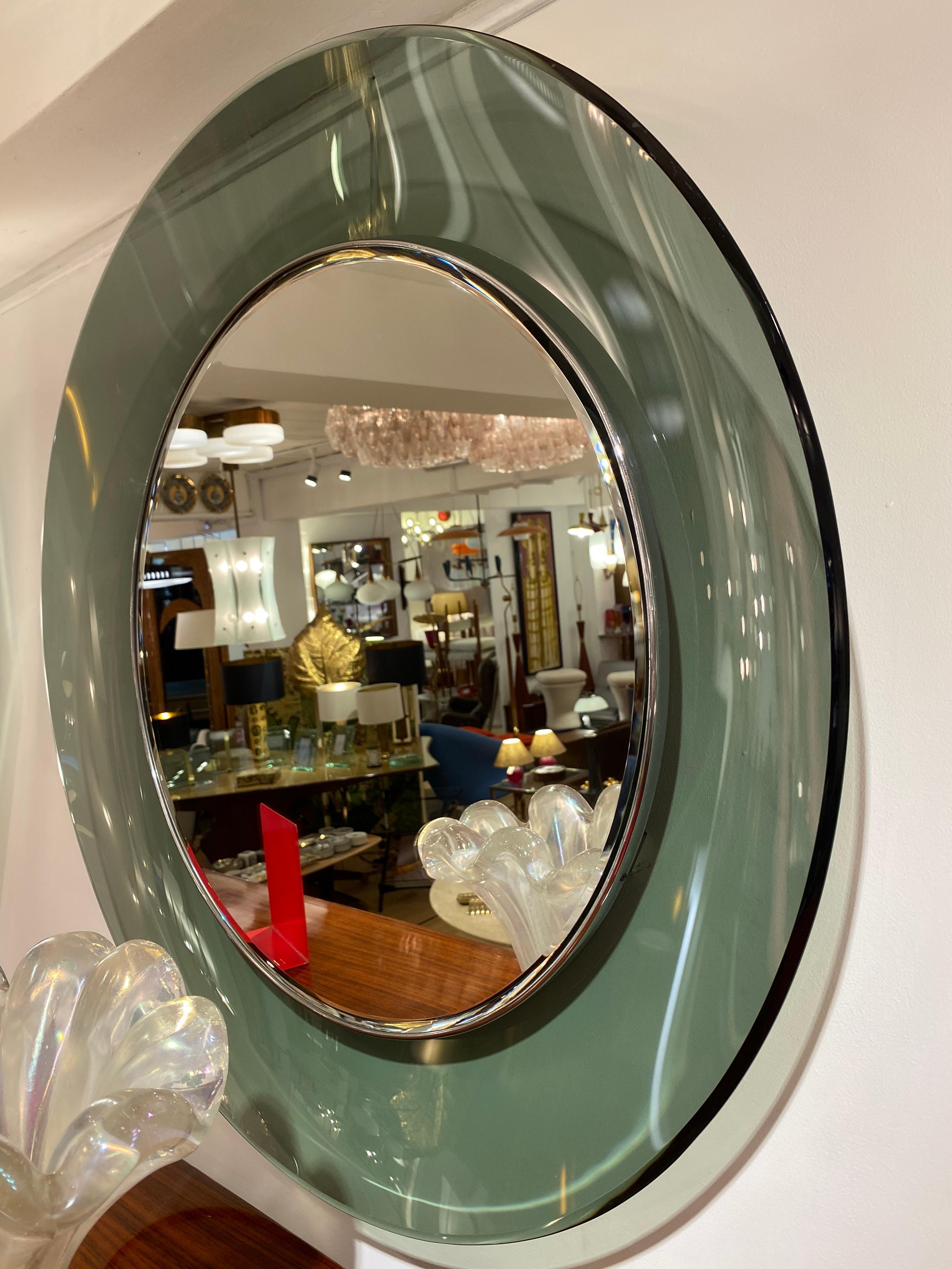 '1669' Model Circular Glass Mirror by Max Ingrand for Fontana Arte, Italy, 1960 3