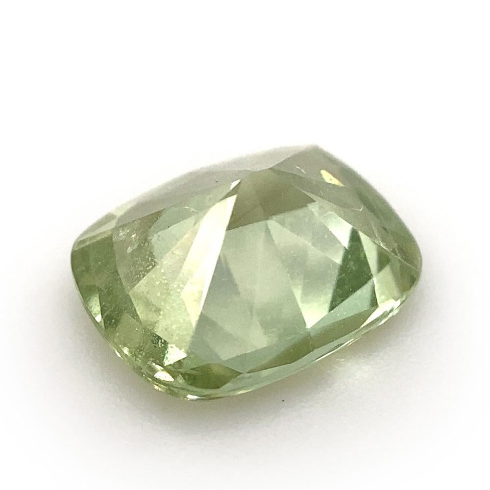 Women's or Men's 1.66ct Cushion Mint Green Garnet from Merelani, Tanzania For Sale