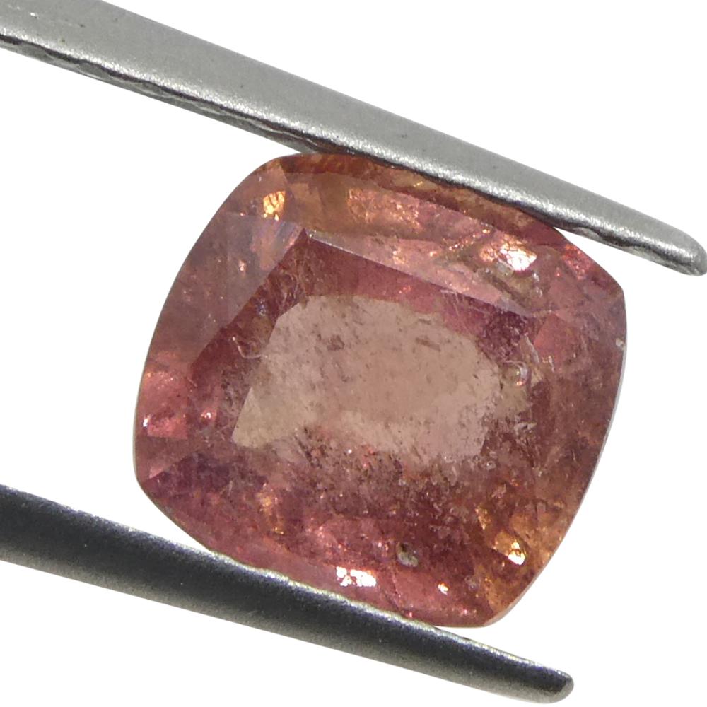 1.66ct Cushion Orange-Pink Padparadscha Sapphire from Tanzania For Sale 5