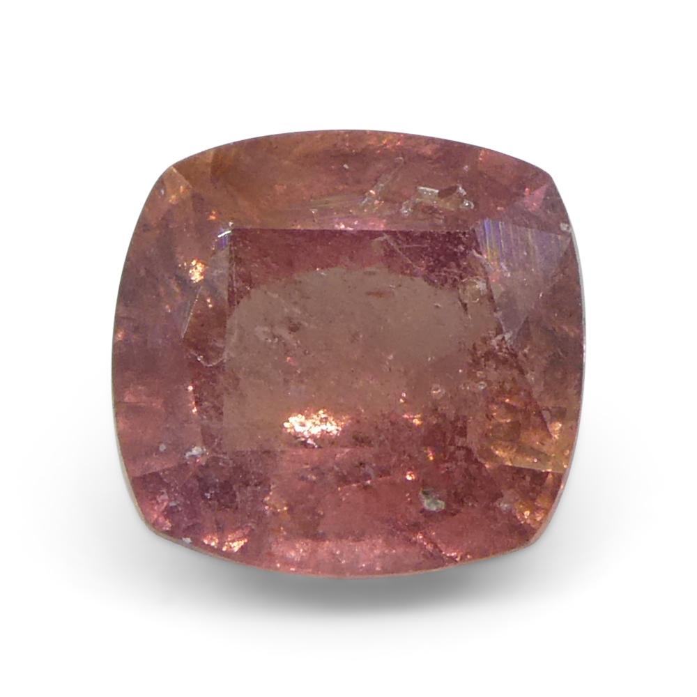 1.66ct Cushion Orange-Pink Padparadscha Sapphire from Tanzania In New Condition For Sale In Toronto, Ontario