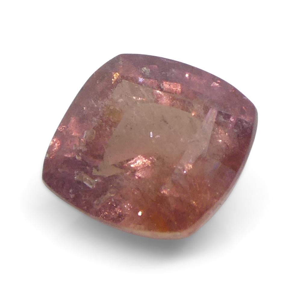 1.66ct Cushion Orange-Pink Padparadscha Sapphire from Tanzania For Sale 1
