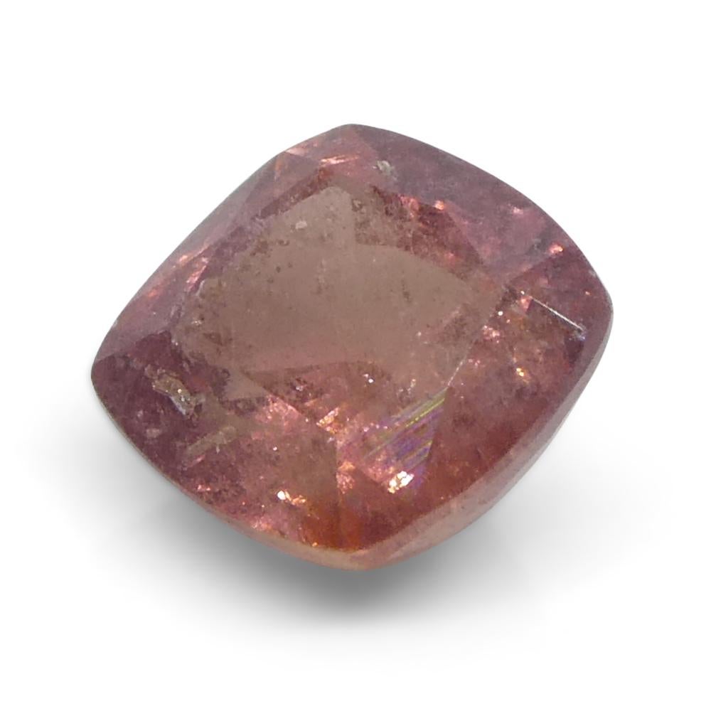 1.66ct Cushion Orange-Pink Padparadscha Sapphire from Tanzania For Sale 2