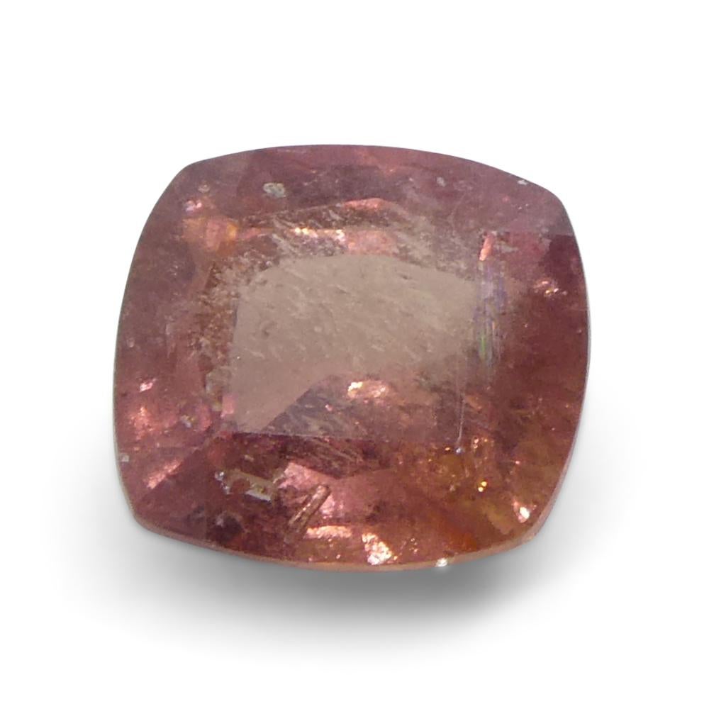 1.66ct Cushion Orange-Pink Padparadscha Sapphire from Tanzania For Sale 3