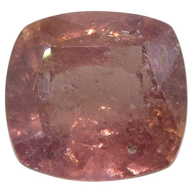 1.66ct Cushion Orange-Pink Padparadscha Sapphire from Tanzania