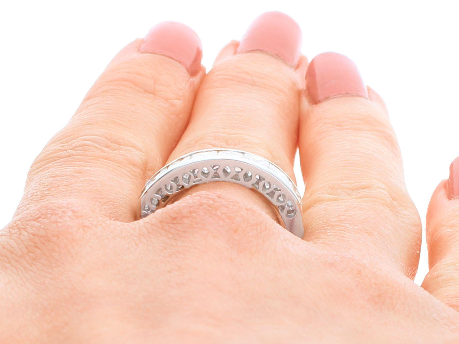 1.66 carat Diamond and Platinum Half Eternity Engagement Ring For Sale 2
