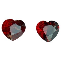 1.66ct Heart Shaped Red Spinel Pair (6.1x5.4x3.6/5.9x5.4x3.3)mm