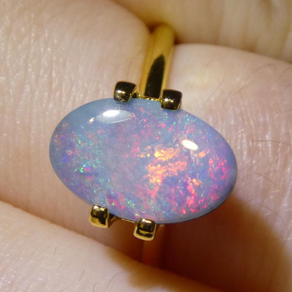 Opale grigio ovale cabochon 1.66ct dall'Australia in vendita 9