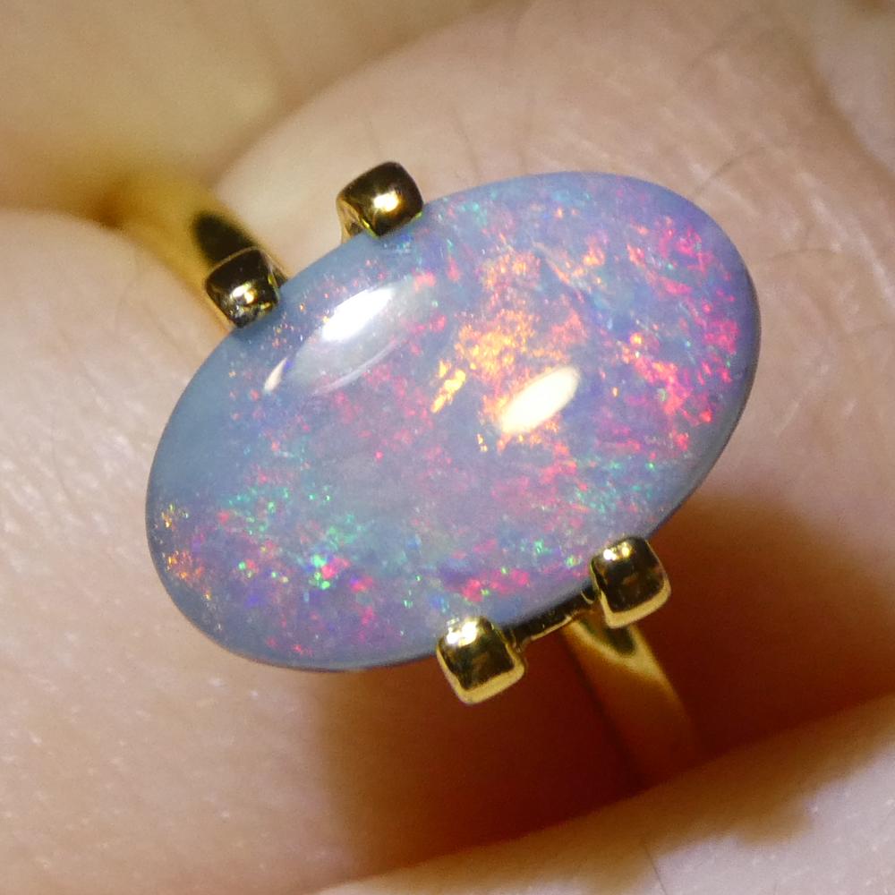 Taglio ovale Opale grigio ovale cabochon 1.66ct dall'Australia in vendita