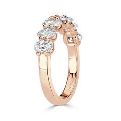 1.66ct Oval Cut Diamond Wedding Band in 18k Rose Gold