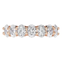 1.66ct Oval Cut Diamond Wedding Band in 18k Rose Gold