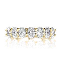 1.66ct Oval Cut Diamond Wedding Band in 18k Yellow Gold