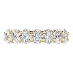 1.66ct Oval Cut Diamond Wedding Band in 18k Yellow Gold