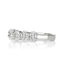 1.66ct Oval Cut Diamond Wedding Band in Platinum