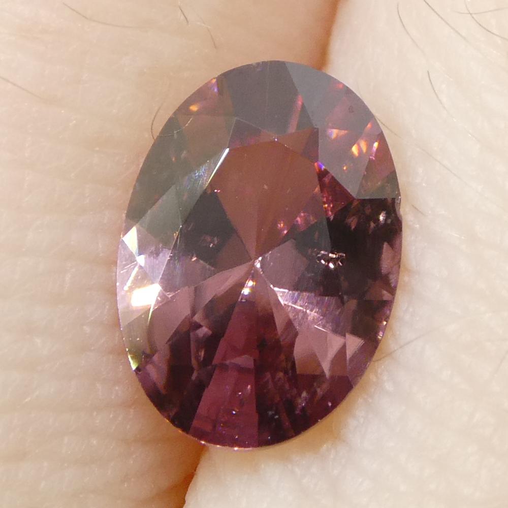 1,66 ct Circón rosa talla brillante maestro ovalado natural extraído de la tierra procedente de Sri Lanka en venta 8