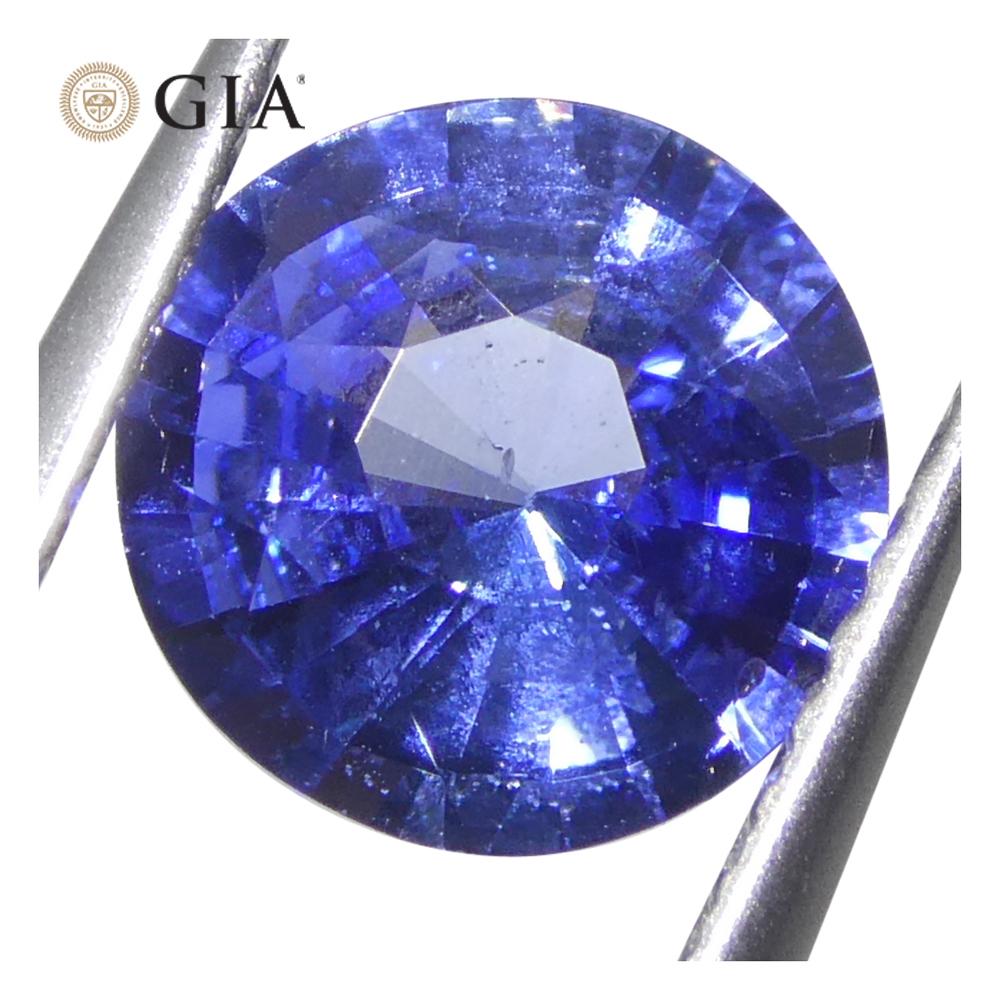 1.66ct Round Blue Sapphire GIA Certified Sri Lanka For Sale 6