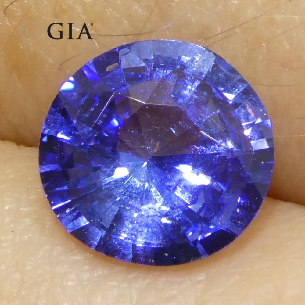 1.66ct Round Blue Sapphire GIA Certified Sri Lanka For Sale 7