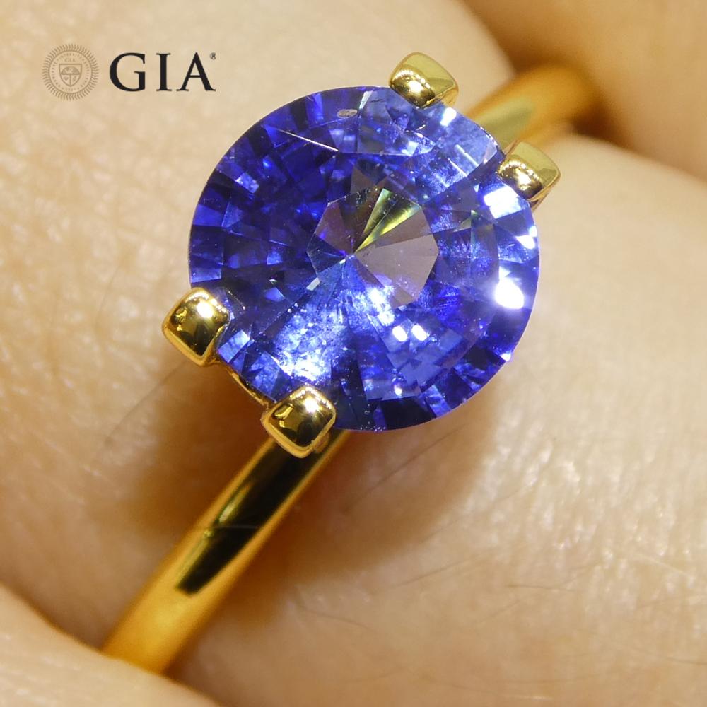 1.66ct Round Blue Sapphire GIA Certified Sri Lanka For Sale 8