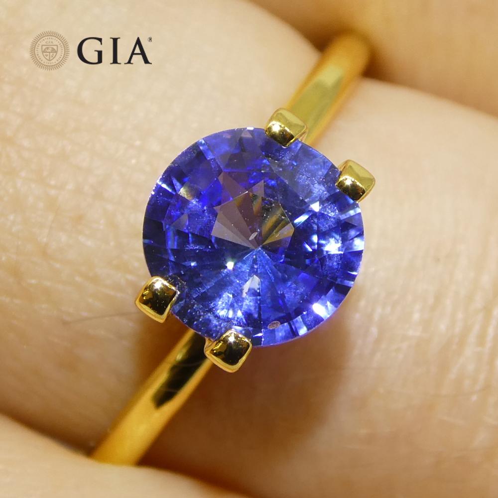 1.66ct Round Blue Sapphire GIA Certified Sri Lanka In New Condition For Sale In Toronto, Ontario