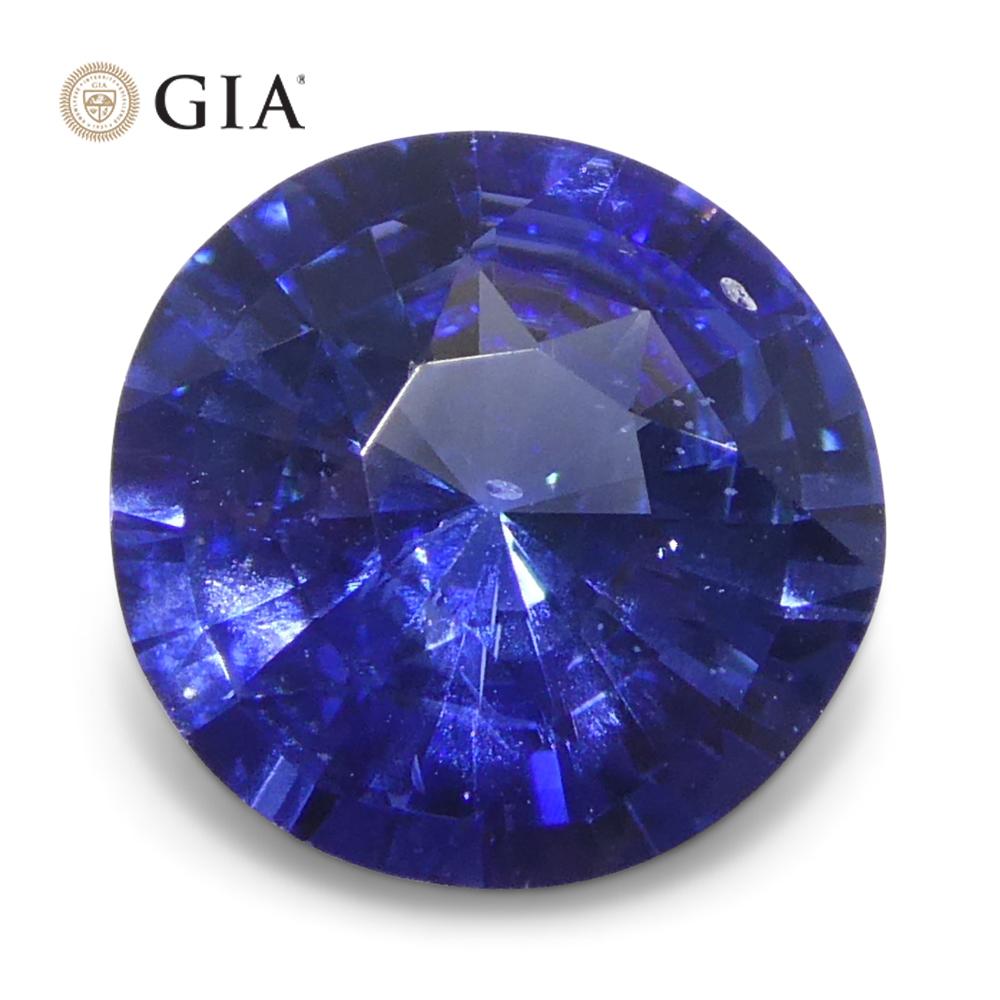 Women's or Men's 1.66ct Round Blue Sapphire GIA Certified Sri Lanka For Sale