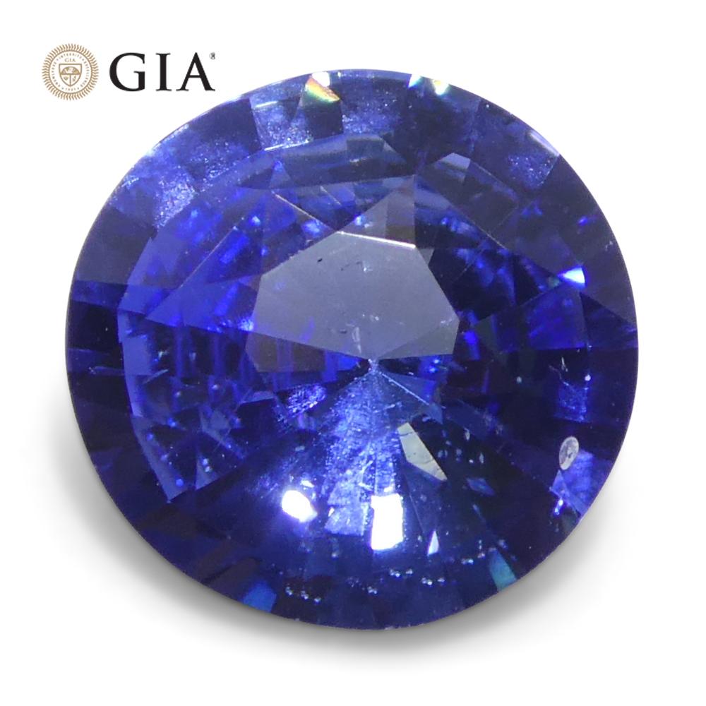 1.66ct Round Blue Sapphire GIA Certified Sri Lanka For Sale 4