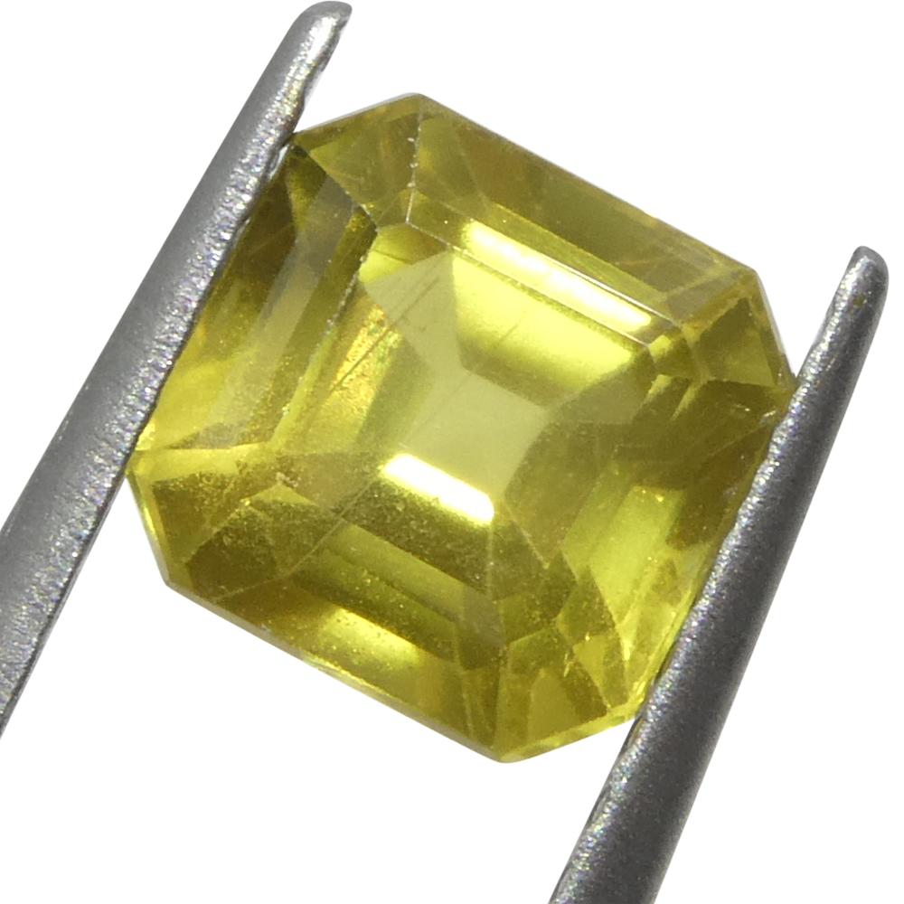 Zafiro amarillo cuadrado/octogonal de Tanzania, sin calentar, 1,66ct en venta 7