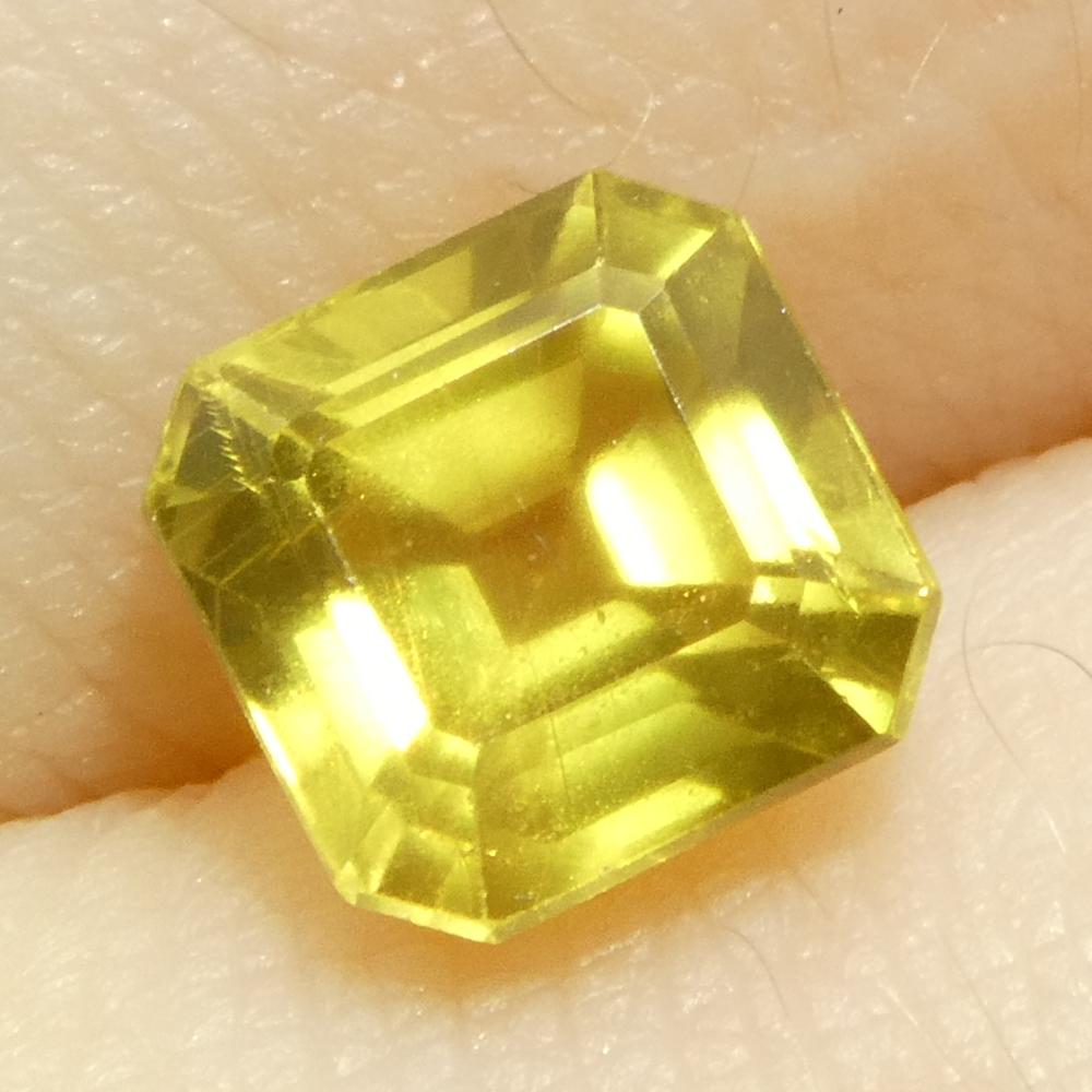 Zafiro amarillo cuadrado/octogonal de Tanzania, sin calentar, 1,66ct en venta 8