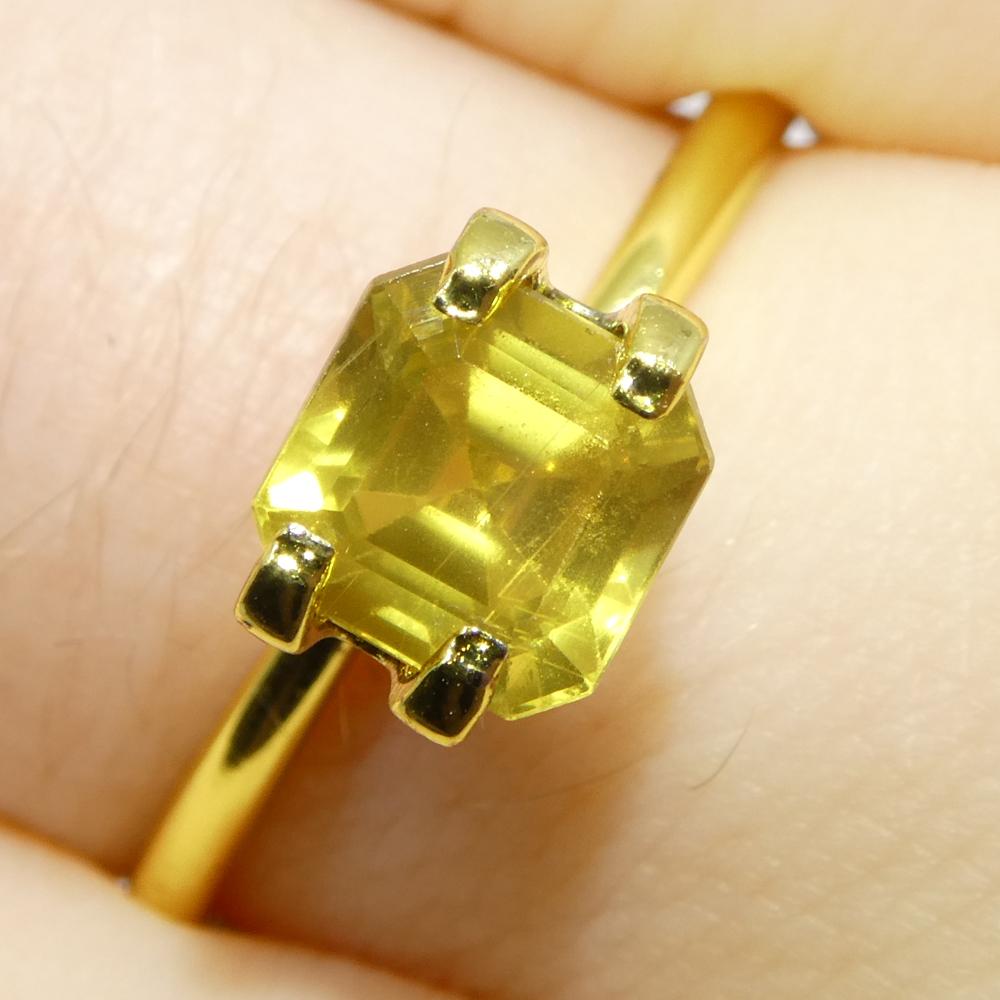 Zafiro amarillo cuadrado/octogonal de Tanzania, sin calentar, 1,66ct Corte cuadrado en venta
